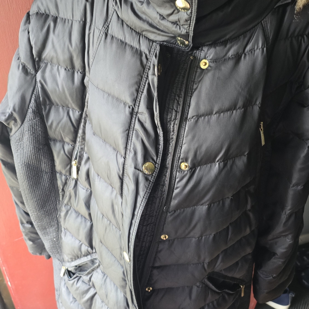 Michael Kors Quilted Black Puffer with Gold Details